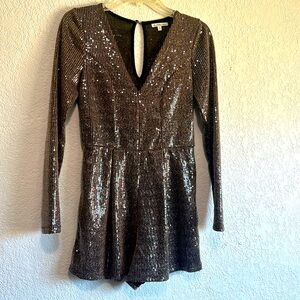 Charlotte russe gold sequence romper